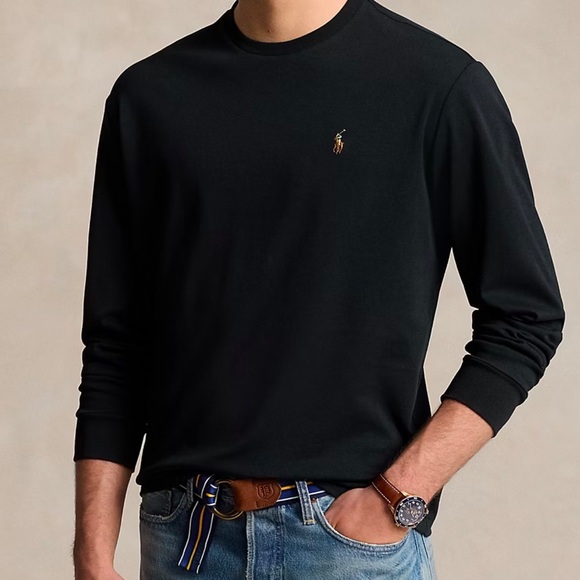 Men’s Polo Ralph Lauren Classic Fit Soft Cotton Crewneck Long Sleeve T-shirt Med - Picture 2 of 14